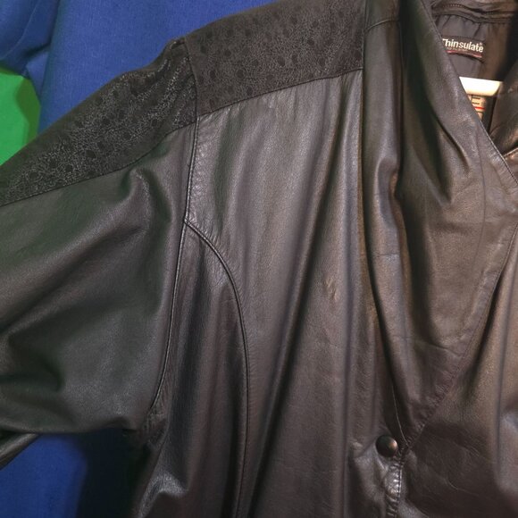 Pelle Studio Womens Leather Jacket Black M Thinsulate Thermal Insulation Snap Cl - Picture 2 of 12